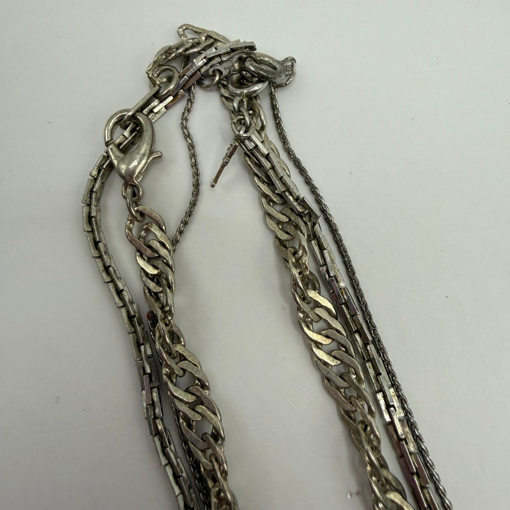 Vintage Layered Multi Strand Silver Tone Faux Pearl Necklace Lot of 3 Avon - Picture 11 of 11